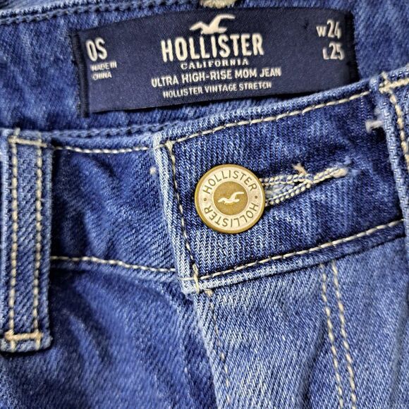 Hollister Women's Patchwork Denim Jeans Blue Multicolor Retro Sz 24 - Picture 8 of 8